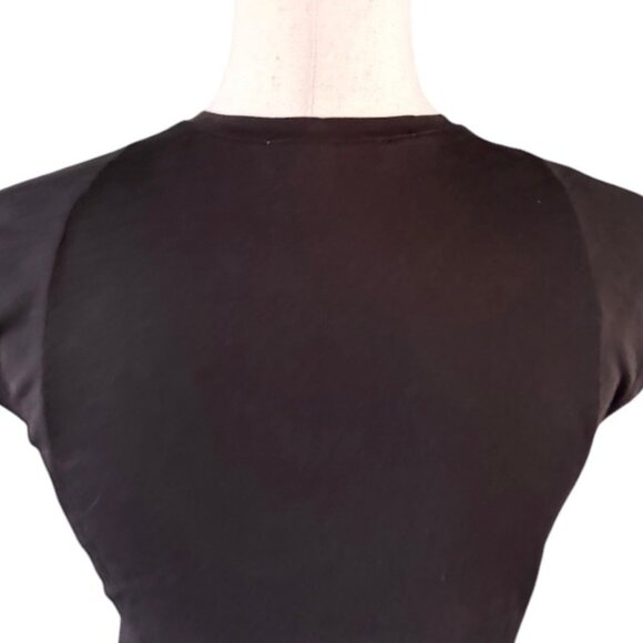Frame Le Muscle Black Dress Organic Cotton Cap Sleeve Side Slit Maxi Small EUC - Picture 11 of 14